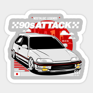 Honda Civic EF 90s Attack JDM Sticker